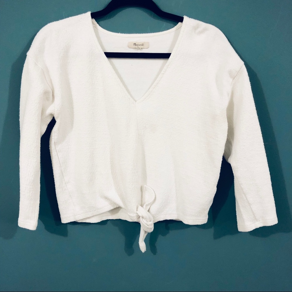 Madewell marled tie-front shirt